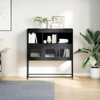 Dressoir 100,5x39x107 cm koudgewalst staal antracietkleurig - thumbnail