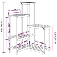 VidaXL Plantenstandaard 62,5x61,5x101,5 cm massief vurenhout - thumbnail