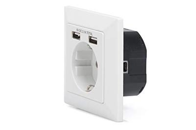 Digitus DA-70613 Stopcontact (onderbouw) Met USB Wit