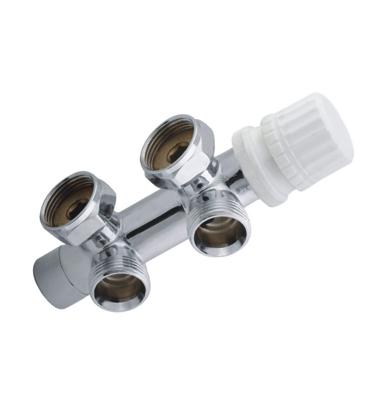 Riko thermostatisch 3/4 onderblok haaks-links chroom