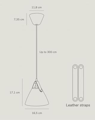 op=op Hanglamp wit leer &apos;Strap 16&apos; GU10 Design For The People 16 cm