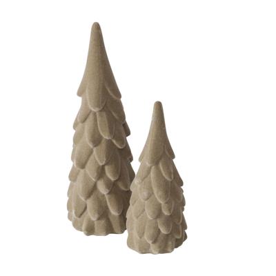 Boltze Home Beeld kerstboom beige set a 2 fluweel