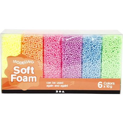 Creativ Company Soft foam clay neon kleuren, 6x10gr. Creativ Company Soft foam clay neon kleuren, 6x10gr.