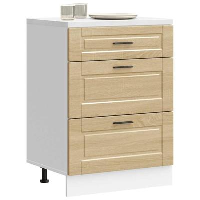 Keuken onderkast Porto bewerkt hout sonoma eikenkleurig