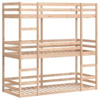 Stapelbed 3-persoons massief grenenhout 80x200 cm - thumbnail