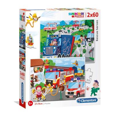 Clementoni legpuzzel Rescue Heroes 2 in 1 karton 120 stukjes