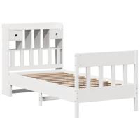 Bedframe zonder matras massief grenenhout wit 90x200 cm - thumbnail