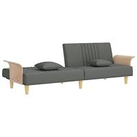 Slaapbank met armleuningen stof donkergrijs - thumbnail