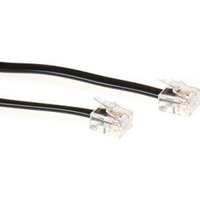 ACT RJ11 Telefoonkabel 1m M/M zwart