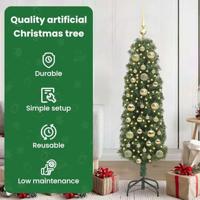 VidaXL Kunstkerstboom groen 150 cm pvc en staal en kunststof - thumbnail