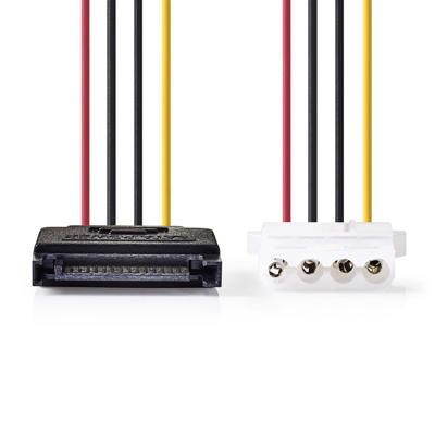Nedis CCGP73520VA015 Interne Voedingskabel Molex Male - 2x Sata 15-pins Female 0,15 M Diverse - thumbnail