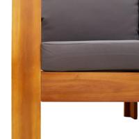 5-delige Loungeset met kussens massief acaciahout - thumbnail