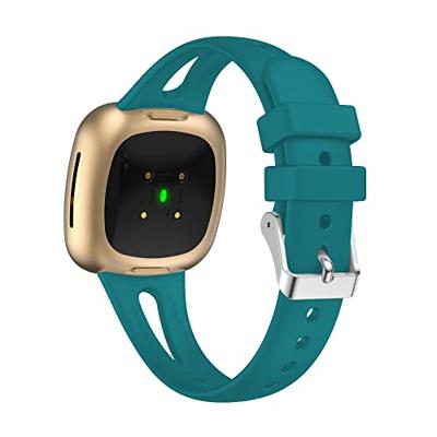 Fitbit Versa 3 & 4 / Sense 1 & 2 - Sportbandje druppel design - Small - Blauwgroen Fitbit Versa 3 & 4 / Sense 1 & 2 - Sportbandje druppel design - Small - Blauwgroen