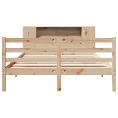 Bed met boekenkast zonder matras massief grenenhout 140x200 cm - thumbnail