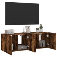 Tv-wandmeubels met LED 2 st 60x35x41 cm gerookt eikenkleurig - thumbnail