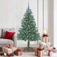 VidaXL Kerstboom met 300 led met standaard groen 180 cm pvc - thumbnail