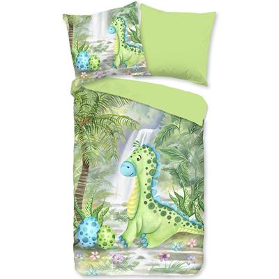Good Morning Kinderdekbedovertrek "dinosaurus" - Groen - (140x200/220 cm) - Katoen Good Morning Kinderdekbedovertrek "dinosaurus" - Groen - (140x200/220 cm) - Katoen