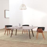 Eetkamerstoel gebogen hout en kunstleer - thumbnail