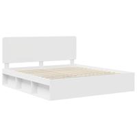 Bedframe met hoofdeinde Wit 180 x 200 cm Massief grenenhout - thumbnail