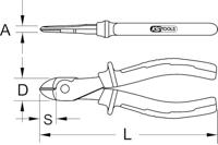 KS Tools 115.1013 1151013 Kracht-zijsnijtang 180 mm - thumbnail