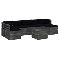 vidaXL 8-delige Loungeset met kussens pallet massief grenenhout - thumbnail