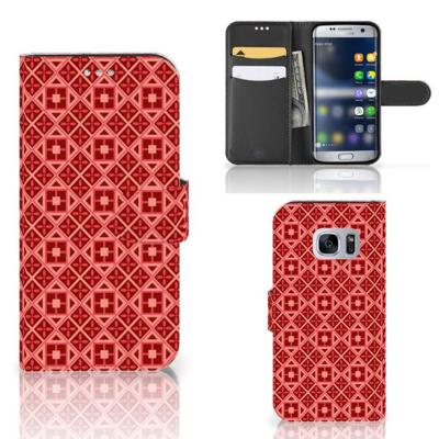 Samsung Galaxy S7 | Telefoon Hoesje | Batik Rood Samsung Galaxy S7 | Telefoon Hoesje | Batik Rood