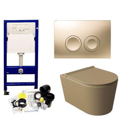 Geberit UP100 Toiletset Compleet | Inbouwreservoir | Salenzi Civita Mat Taupe met drukplaat