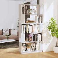 Boekenkast/kamerscherm 80x25x163,5 cm massief grenenhout wit - thumbnail
