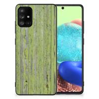 Samsung Galaxy A71 Houten Print Telefoonhoesje Green Wood - thumbnail
