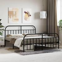 Bedframe met voetbord zonder matras metaal zwart 180x200 cm - thumbnail