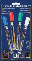 Krijtstift Securit SMA-100 rond 1-2mm wit/blauw/groen/rood blister à 4 stuks - thumbnail