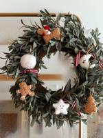 Set van 12 kerstdecoraties in sherpa beige - thumbnail