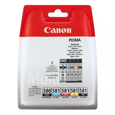 Canon inktcartridge 1 x PGI-580PGBK zwart + 1 x CLI-581, 200 - 1.660 pagina's, OEM 2078C008, 4 kleuren Canon inktcartridge 1 x PGI-580PGBK zwart + 1 x CLI-581, 200 - 1.660 pagina's, OEM 2078C008, 4 kleuren