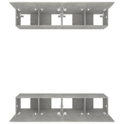 Tv-meubelen 4 st 80x30x30 cm bewerkt hout betongrijs