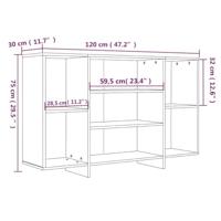 Dressoir 120x30x75 cm spaanplaat gerookt eikenkleurig - thumbnail