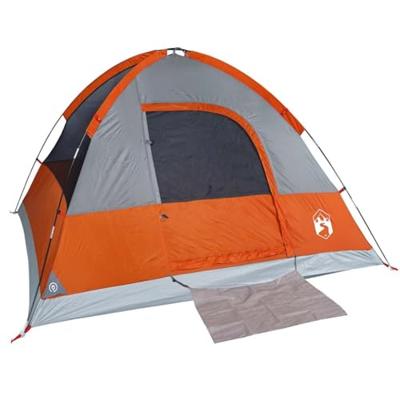 VidaXL Koepeltent 4-persoons waterdicht grijs en oranje VidaXL Koepeltent 4-persoons waterdicht grijs en oranje