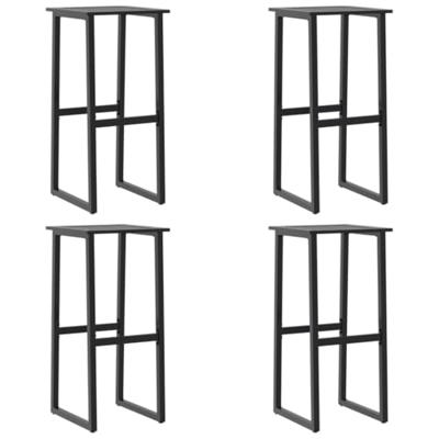 Barkrukken 4 st 38x38x80 cm gepoedercoat staal zwart - thumbnail