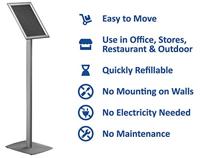 Europel info vloerstandaard voor ft A4, grijs - thumbnail