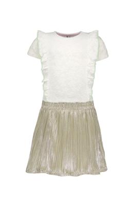B.Nosy zomer jurk meisjes - katoen wit - metallic, plissee - Dita