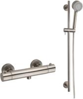 Saqu Essential doucheset thermostatisch 15cm met 3 straalsoorten geborsteld staal - thumbnail