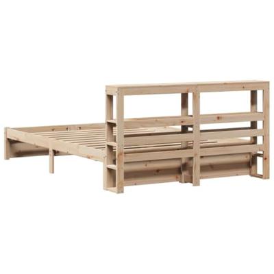 Bedframe met hoofdbord massief grenenhout 160x200 cm
