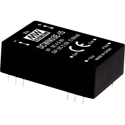 MEAN WELL DCWN03C-15 DC/DC-convertermodule 100 mA 3 W Aantal uitgangen: 2 x Inhoud 1 stuk(s)