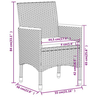 5-delige Tuinset poly rattan grijs - thumbnail