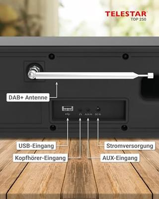 Telestar TOP 250 Schwarz Transistorradio met internetradio DAB+, Internet, VHF (FM) Zwart - thumbnail