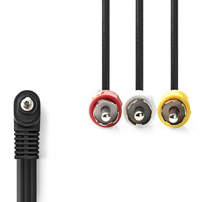 Nedis Audio-Videokabel | 3,5 mm Male | 3x RCA Male | Vernikkeld | 1.00 m | Rond | PVC | Zwart - CVGL22400BK10 Nedis Audio-Videokabel | 3,5 mm Male | 3x RCA Male | Vernikkeld | 1.00 m | Rond | PVC | Zwart - CVGL22400BK10
