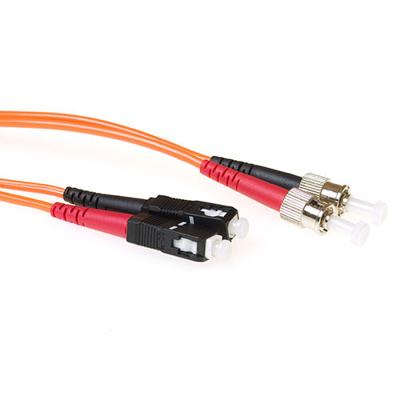 ACT RL2000 Glasvezel Duplex Patchkabel | LSZH | Multimode | 62.5/125 | OM1 |ST en SC Connectoren | 50 cm