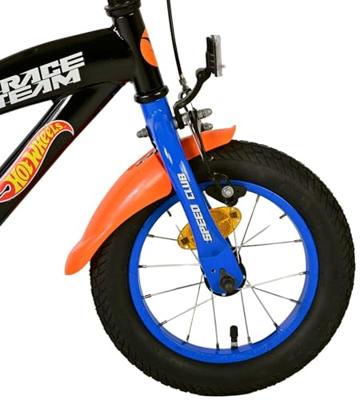 Yipeeh Hot wheels 12 fiets zwart/oranje/blauw 31256