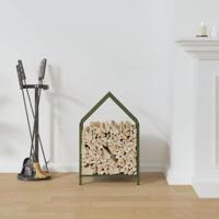 Brandhoutrek 40x25x60 cm koudgewalst staal olijfgroen - thumbnail