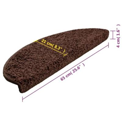 VidaXL Trapmatten 10 st 65x21x4 cm bruin halfrond groot VidaXL Trapmatten 10 st 65x21x4 cm bruin halfrond groot
