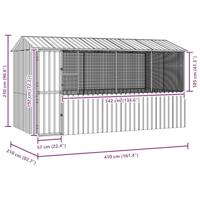Vogelkooi Antraciet 410 x 210 x 230 cm Gegalvaniseerd staal - thumbnail